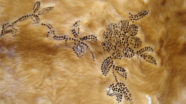 collection 4 cut steel+strass on mink